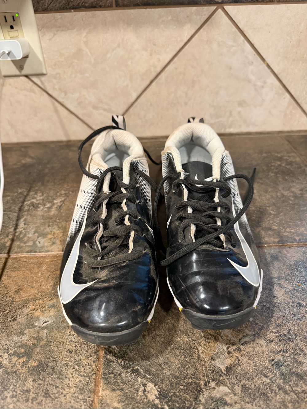 Kids Nike Black and White Athletic Cleats